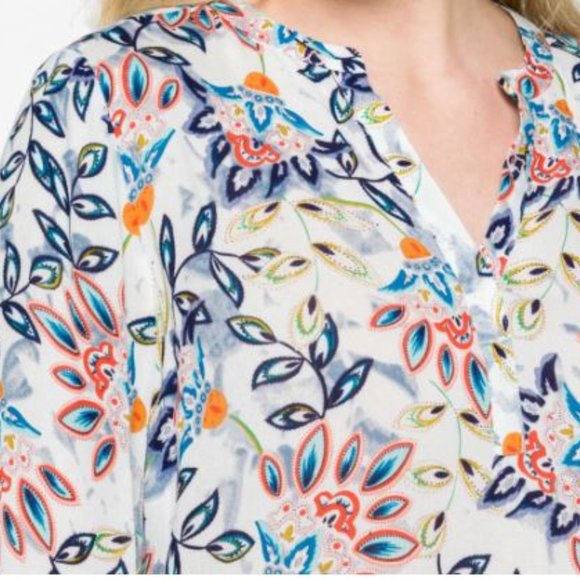 Split Neck Top - Picture 2 of 2